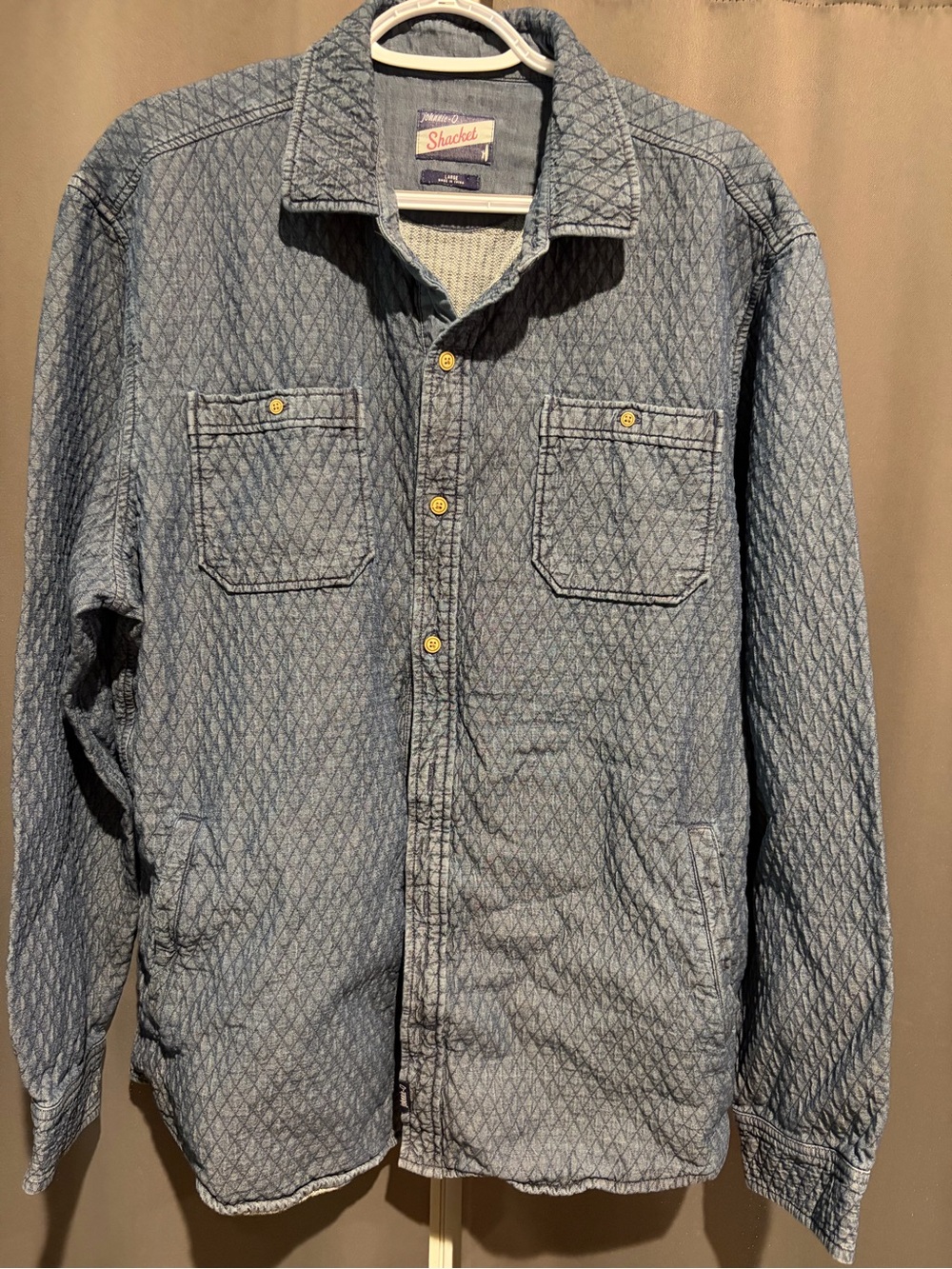 johnnie-O Quilted Light Blue Shirt Jacket